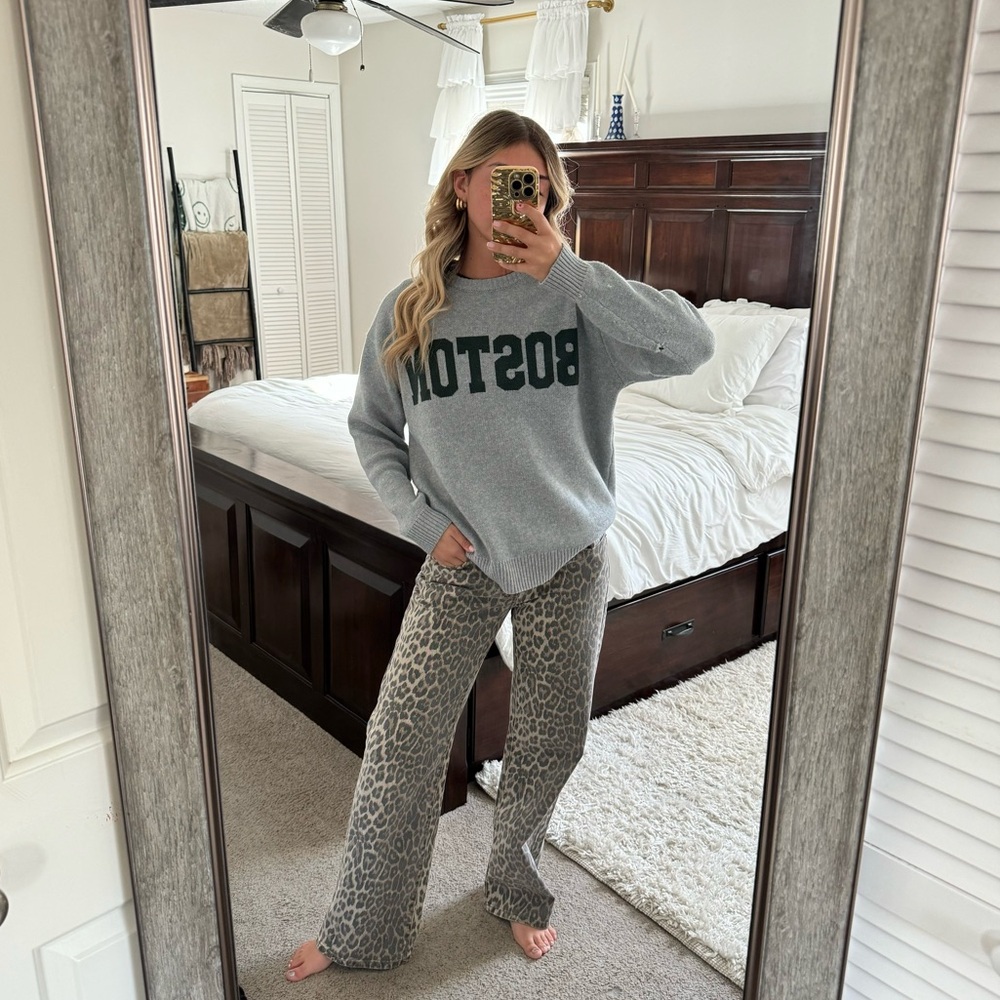 REVOLVE Gray Boston Sweater